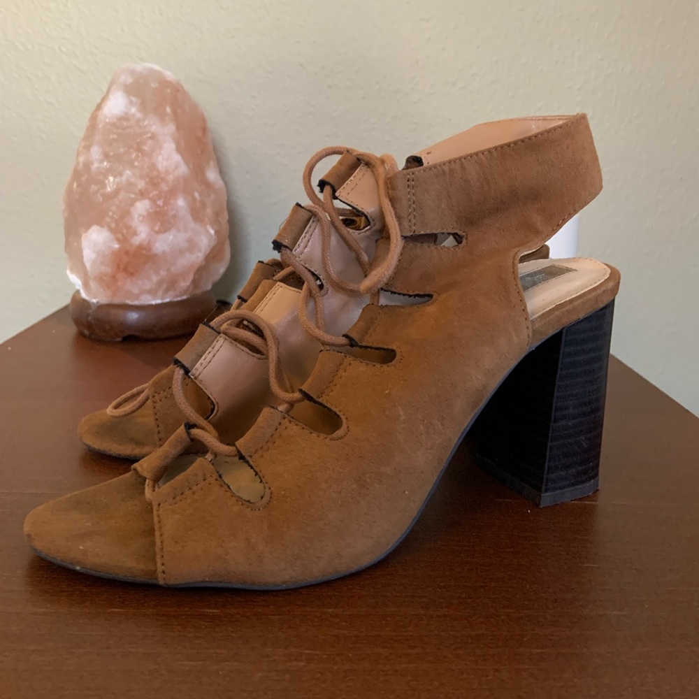 Forever 21 Brown Lace Up Heels
